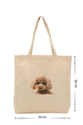 Poodle - Kanvas Çanta - Krem