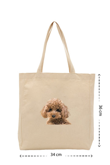 Poodle - Kanvas Çanta - Krem
