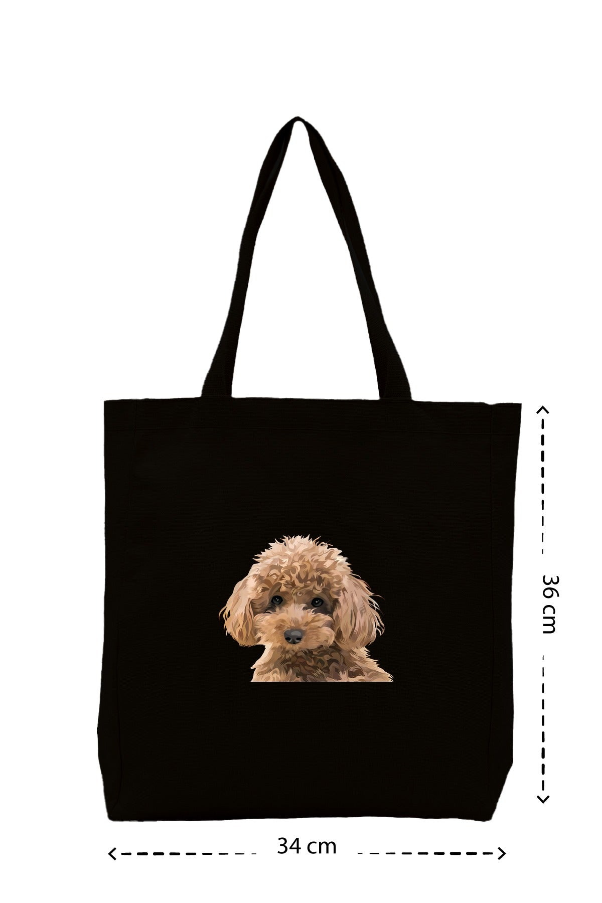 Poodle - Kanvas Çanta - Siyah