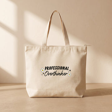 Prof. Overthinker - Fermuarlı Tote Bag