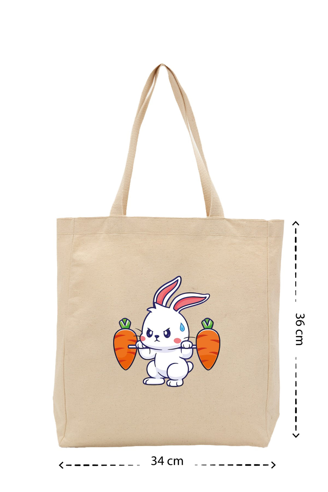 Rabbit Gym - Kanvas Çanta - Krem