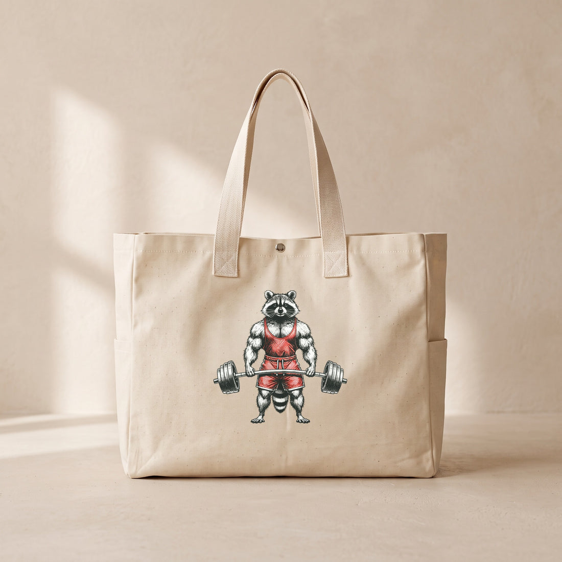 Rakun Gym - Çıtçıtlı Tote Bag