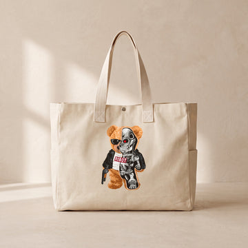 Robot Bear - Çıtçıtlı Tote Bag