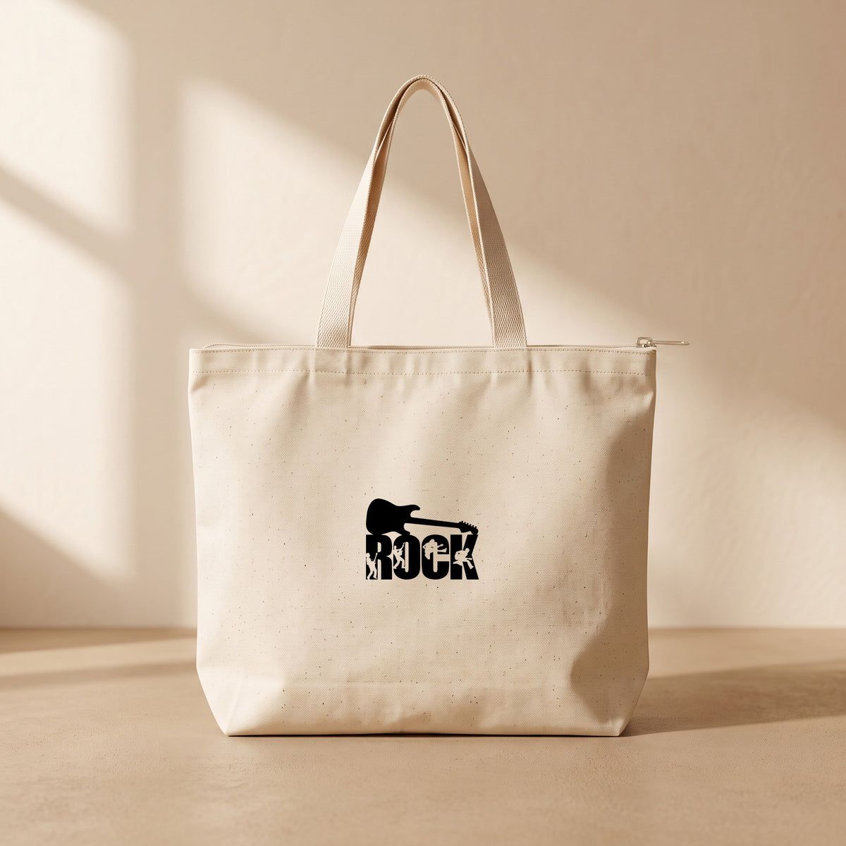 Rock - Fermuarlı Tote Bag