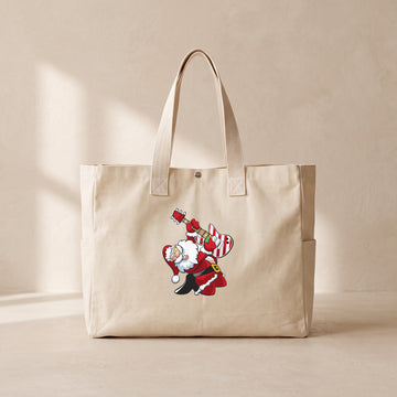 Rockstar Noel Baba - Çıtçıtlı Tote Bag