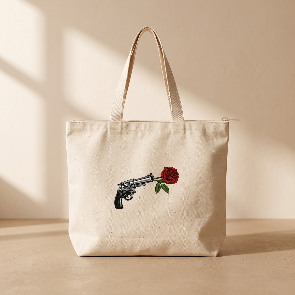 RoseGun - Fermuarlı Tote Bag