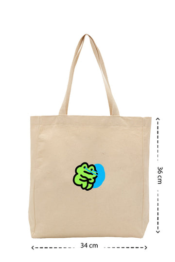 Sad Frog - Kanvas Çanta - Krem