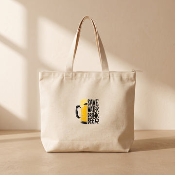 Save Water - Fermuarlı Tote Bag
