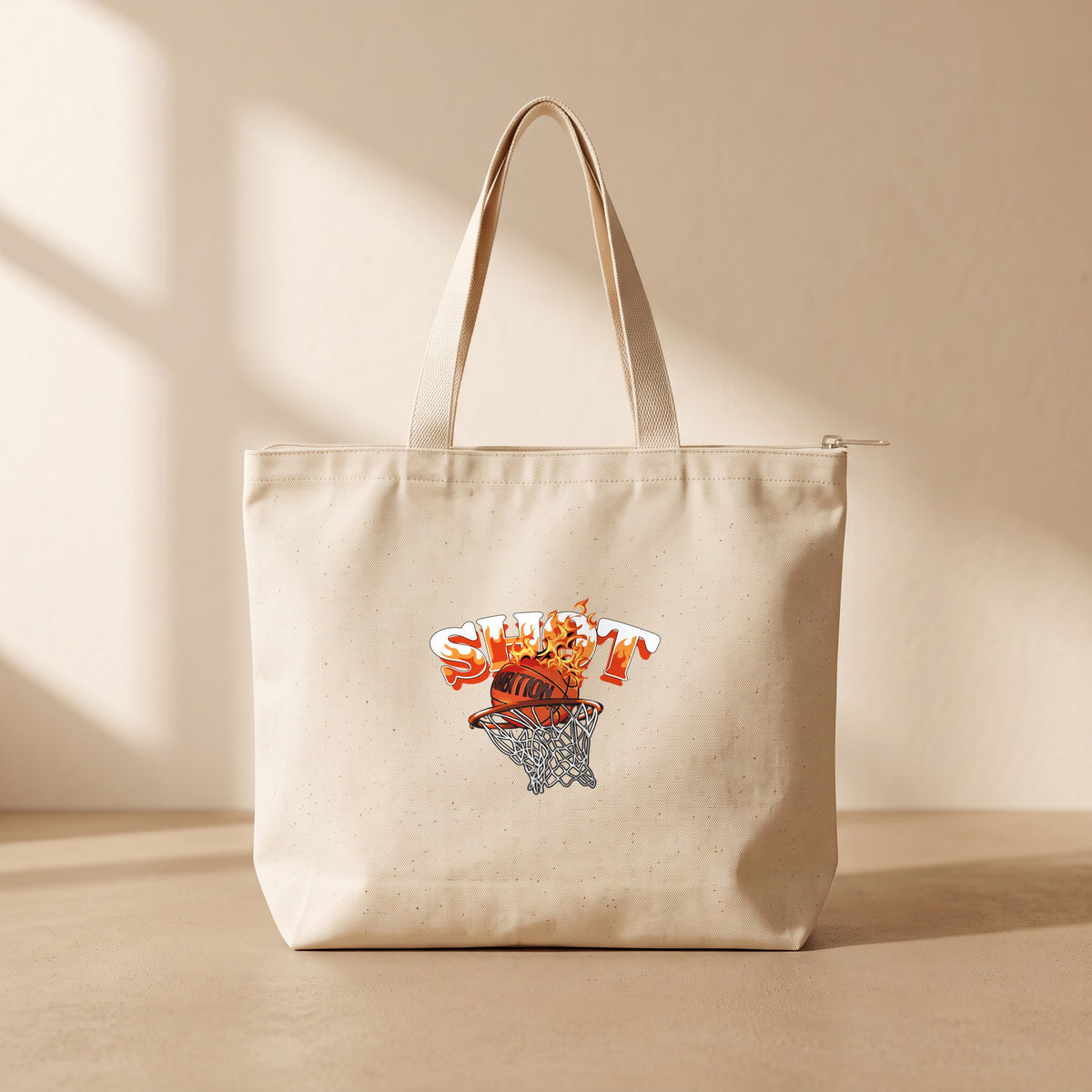 shot - Fermuarlı Tote Bag
