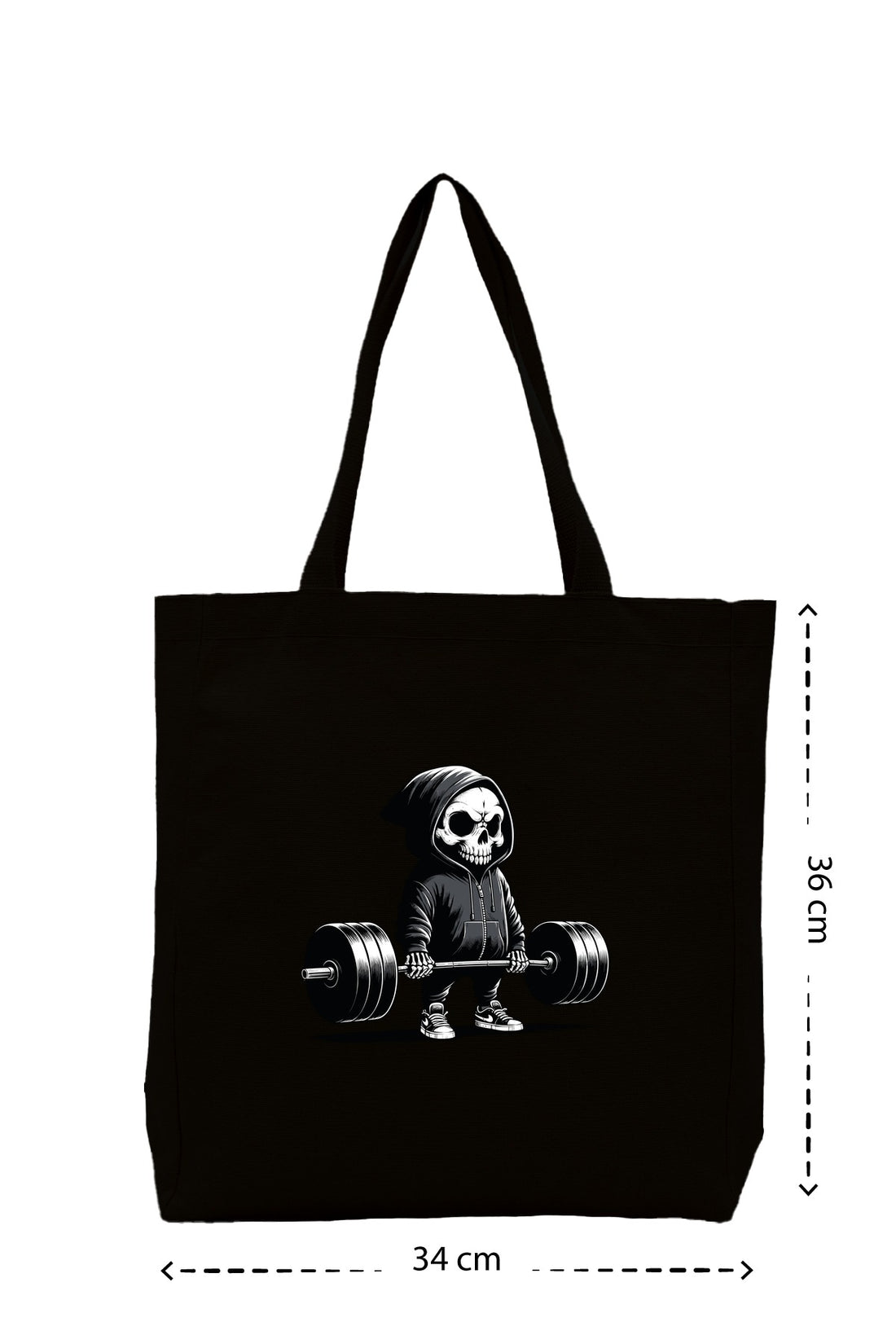 Skeleton Gym - Kanvas Çanta - Krem