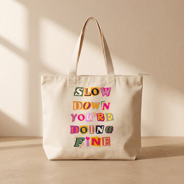 Slow Down - Fermuarlı Tote Bag