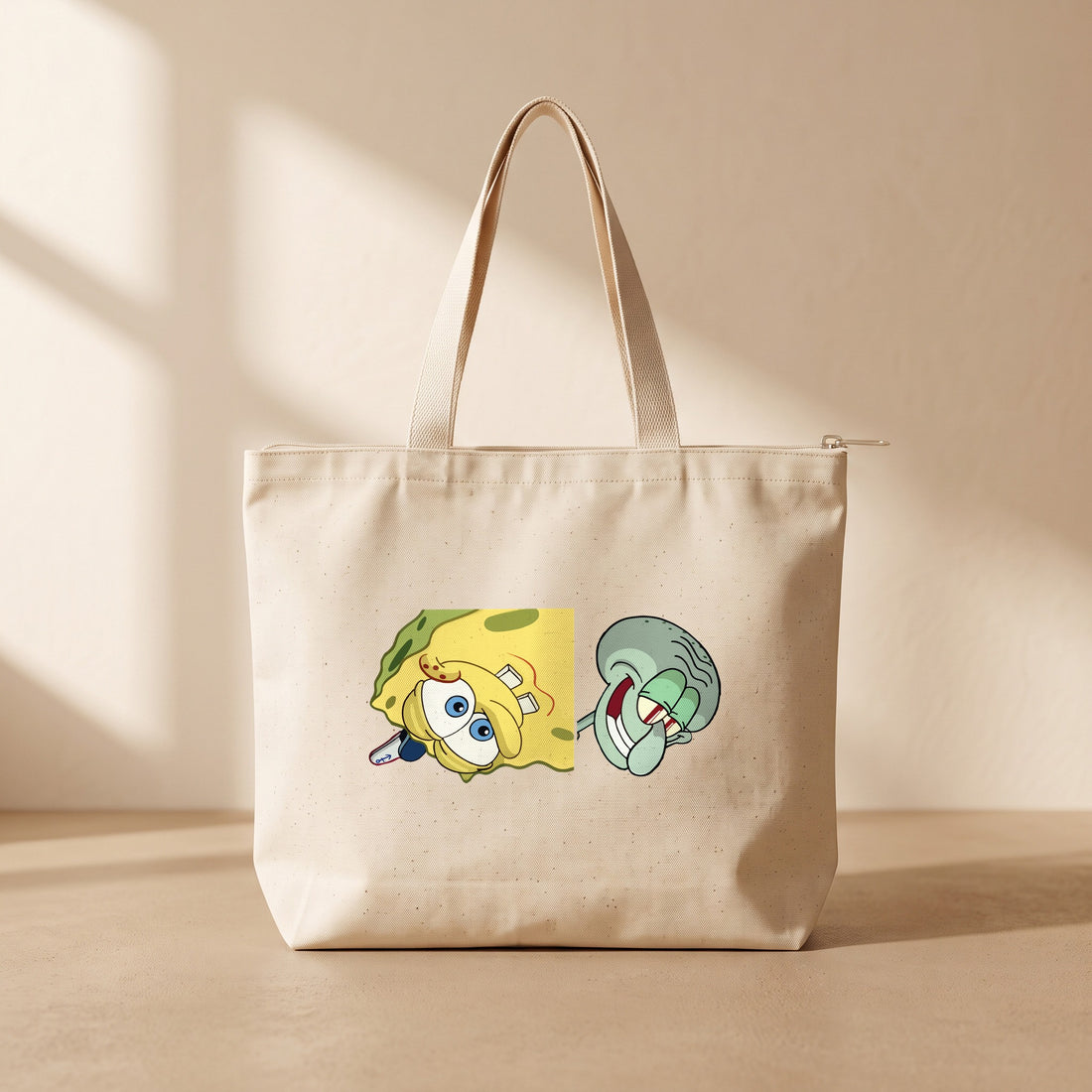 Sponge Bob - Fermuarlı Tote Bag