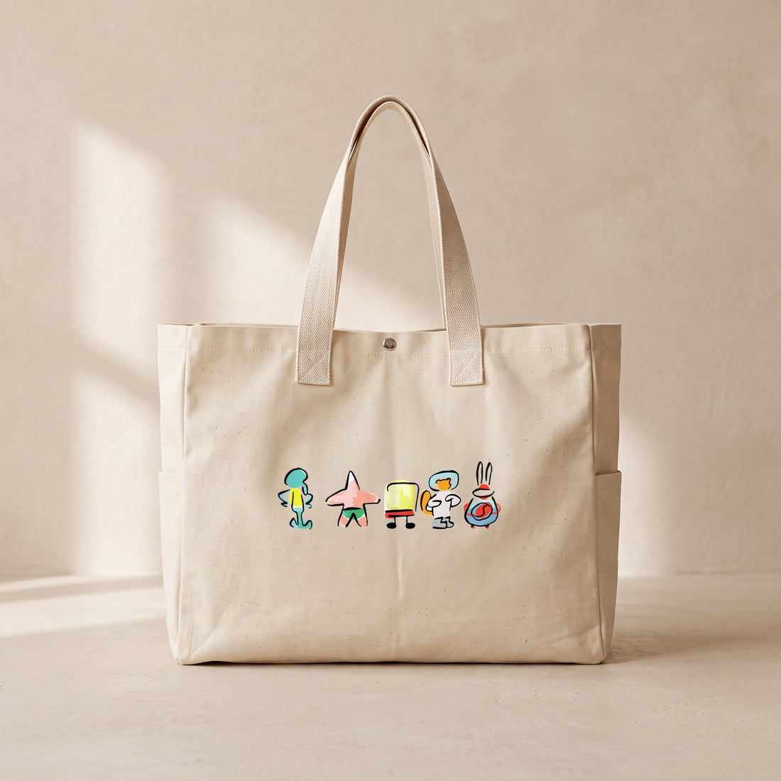 Sponge Family - Çıtçıtlı Tote Bag