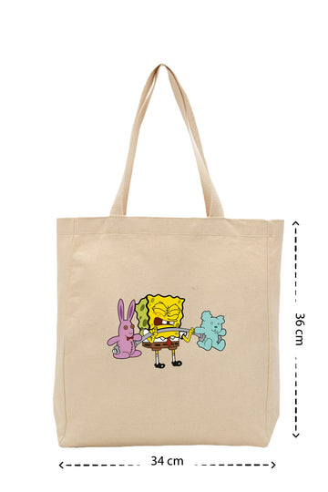 Sponge Gym - Kanvas Çanta - Krem