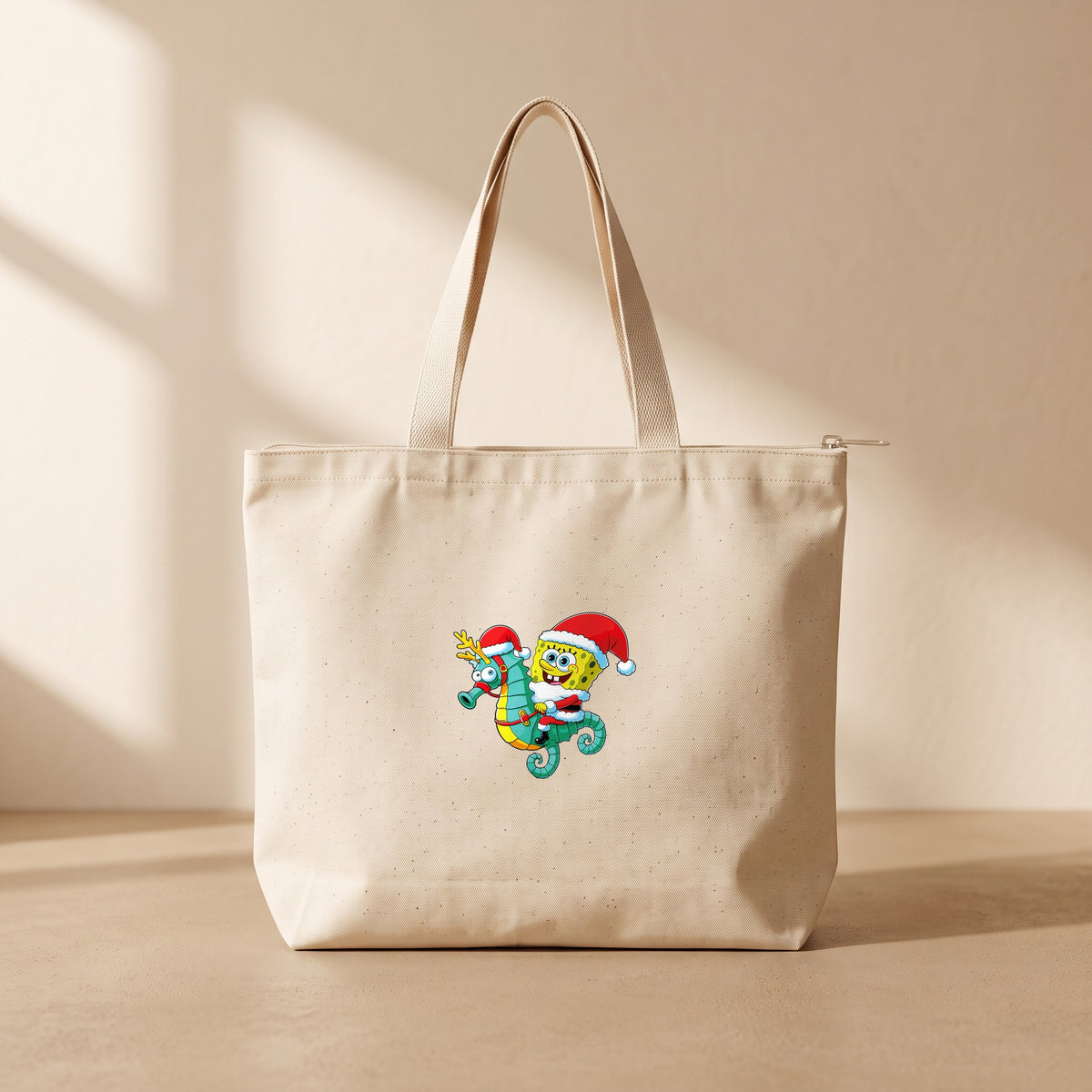 Sponge Noel - Fermuarlı Tote Bag