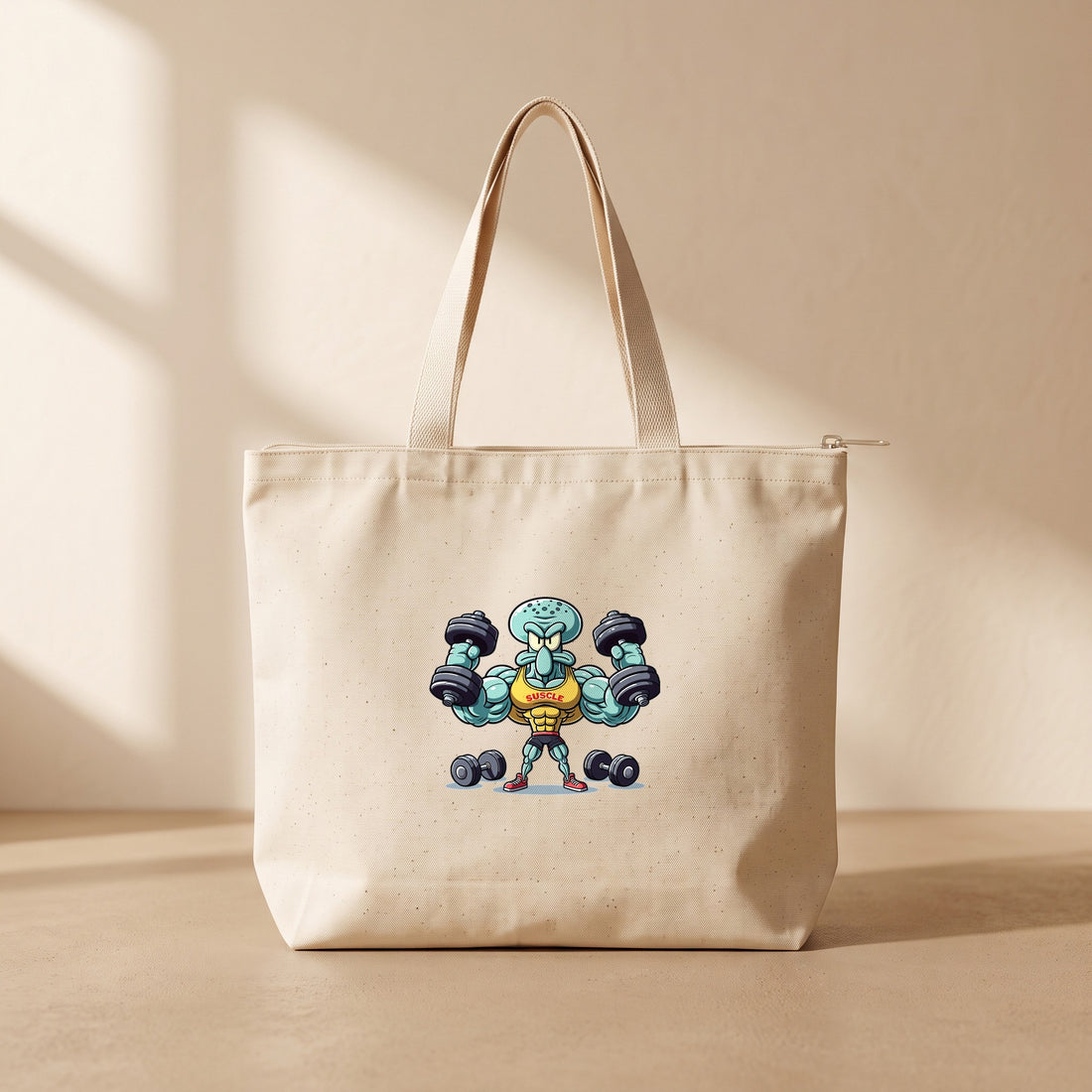 squidward Gym - Fermuarlı Tote Bag