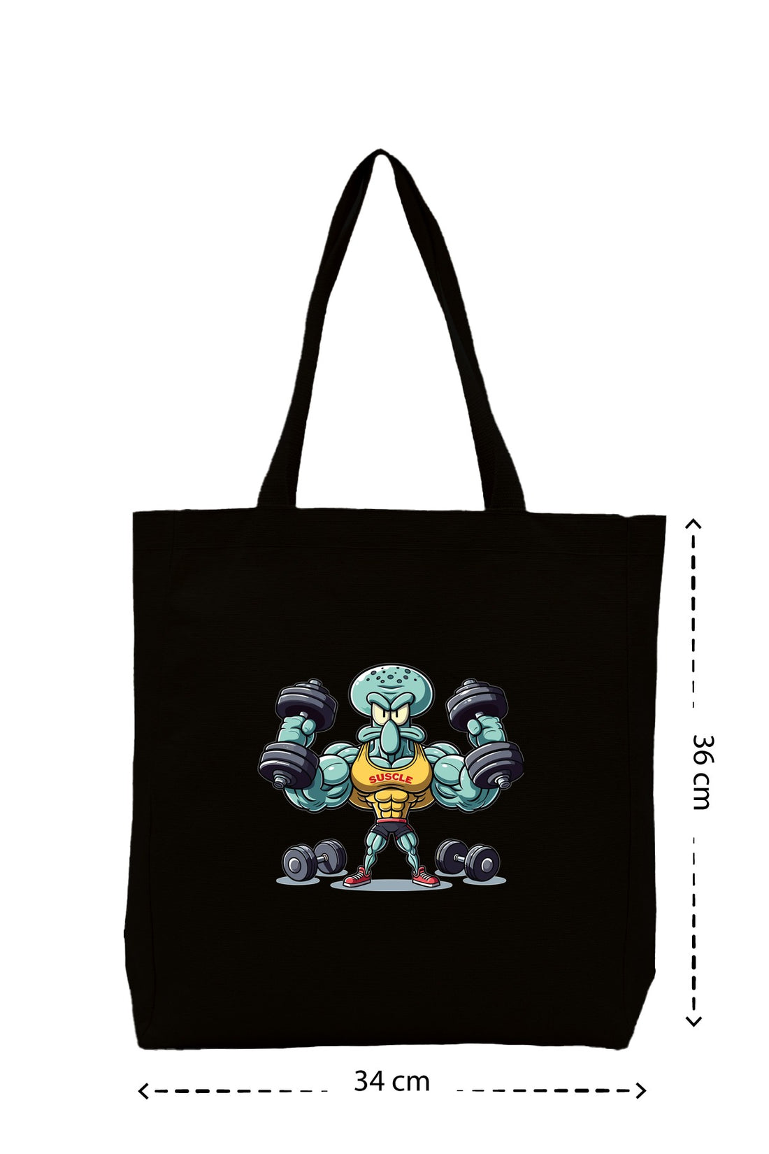 squidward Gym - Kanvas Çanta - Krem