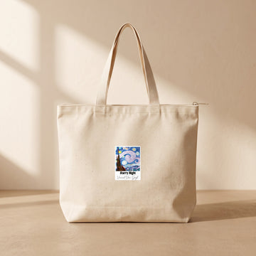 Starry Night - Fermuarlı Tote Bag