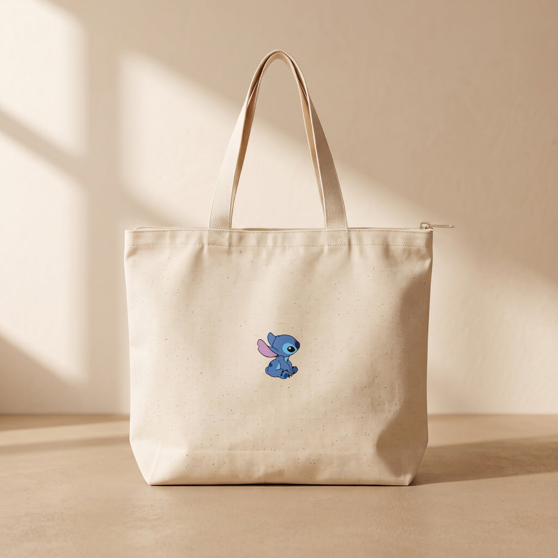 Stitch And Angel / Angel - Fermuarlı Tote Bag