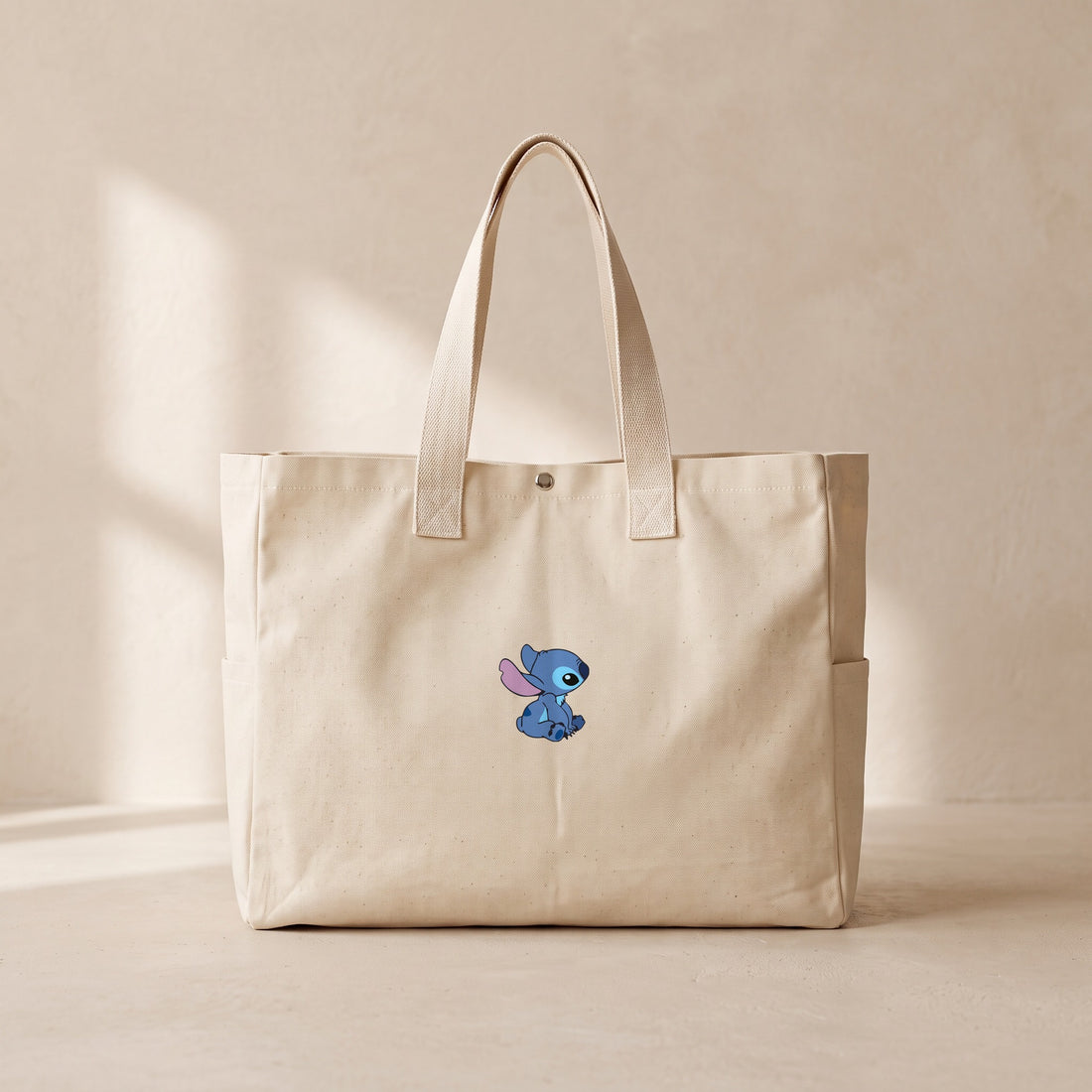 Stitch And Angel / Stitch - Çıtçıtlı Tote Bag