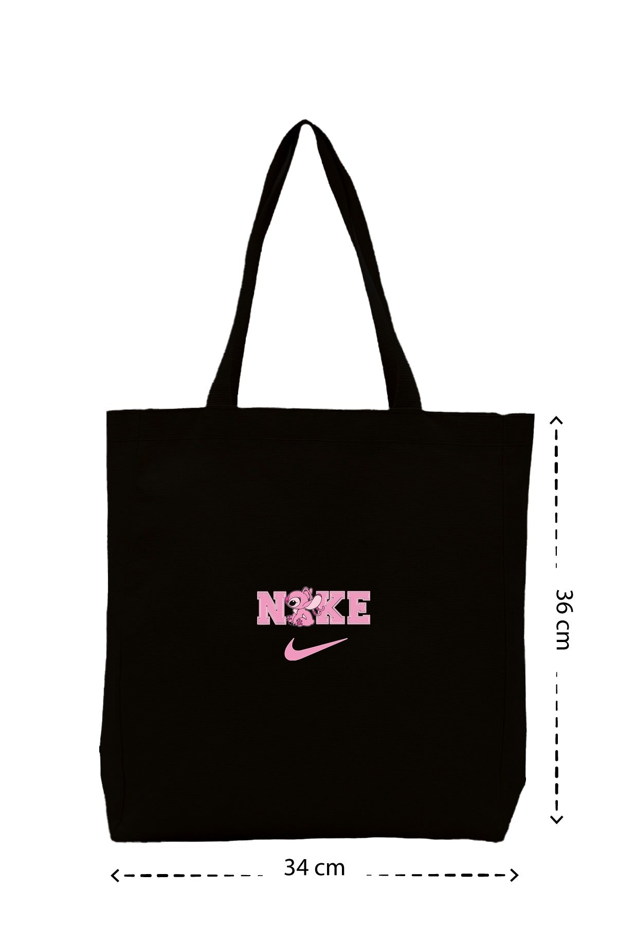 Stitch Nike - Kanvas Çanta - Siyah