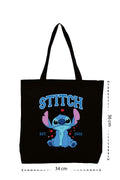 Stitch Valentine - Kanvas Çanta - Siyah