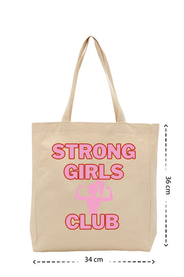 Strong Barbie - Kanvas Çanta - Krem