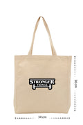 Stronger Things - Kanvas Çanta - Krem