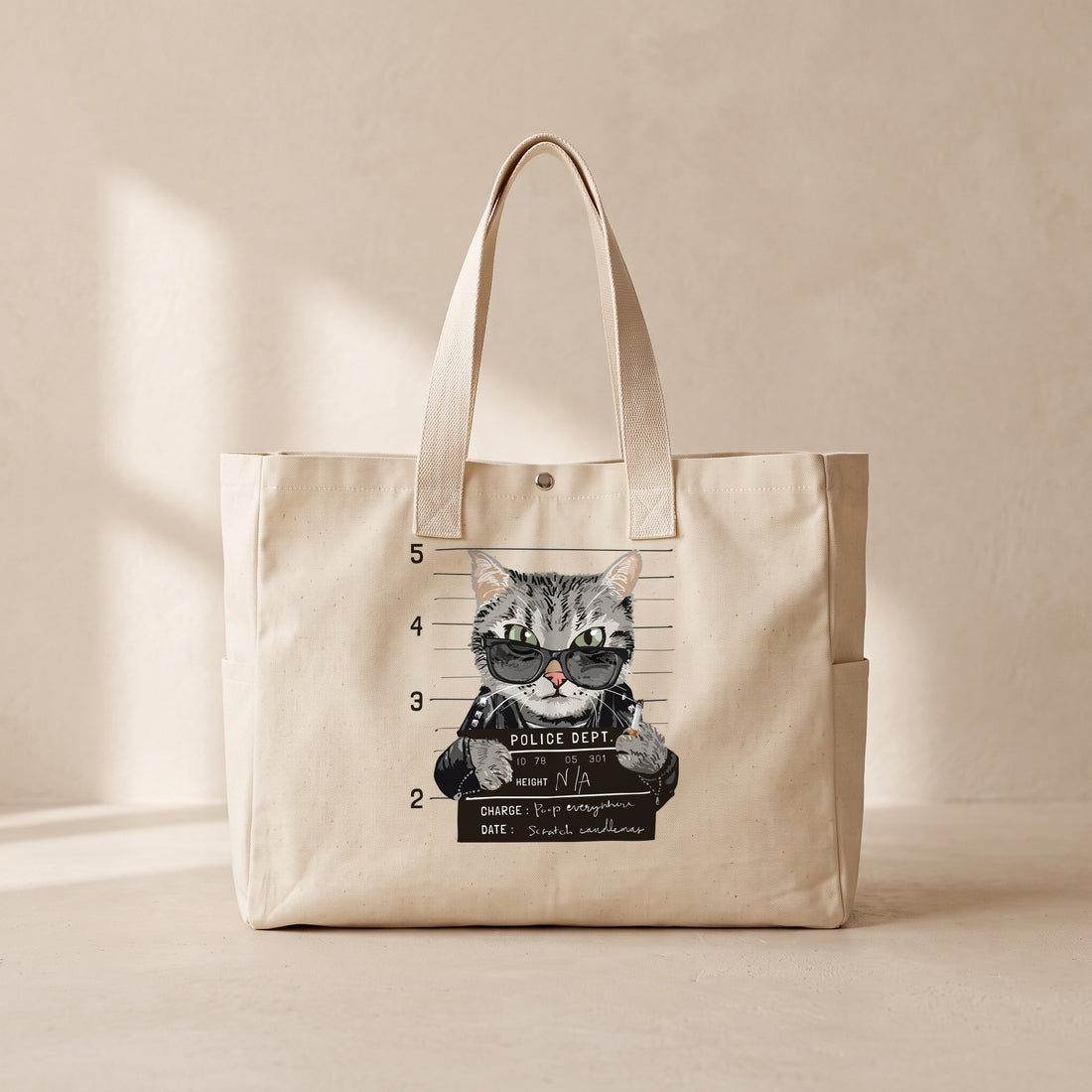Suçlu Kedi - Çıtçıtlı Tote Bag