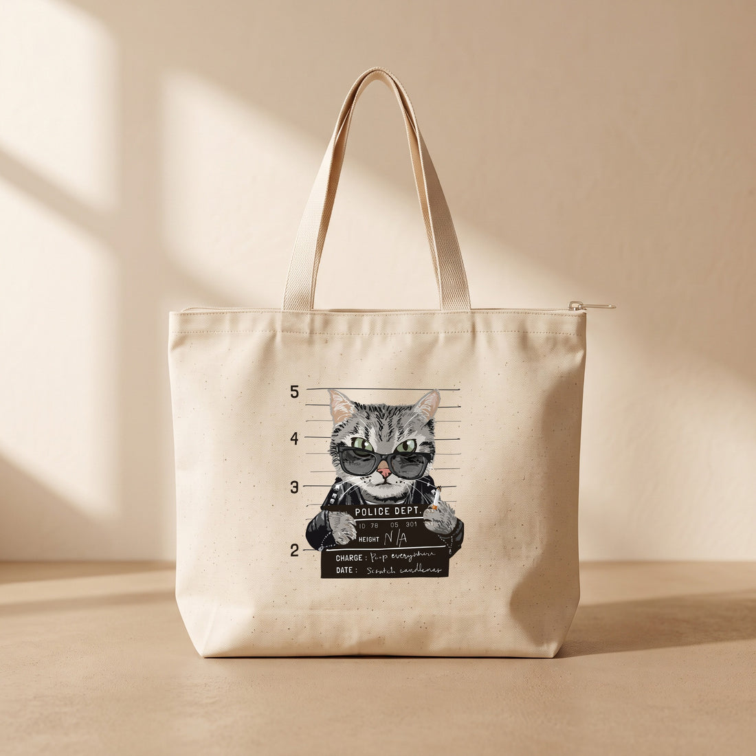 Suçlu Kedi - Fermuarlı Tote Bag