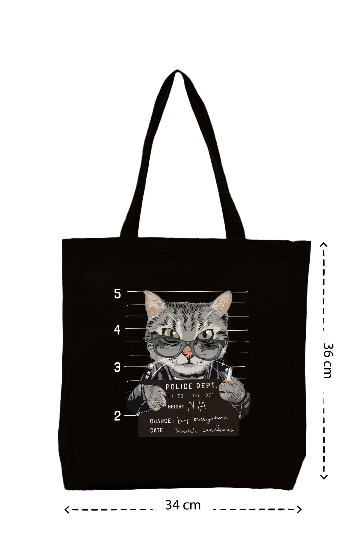 Suçlu Kedi - Kanvas Çanta - Siyah