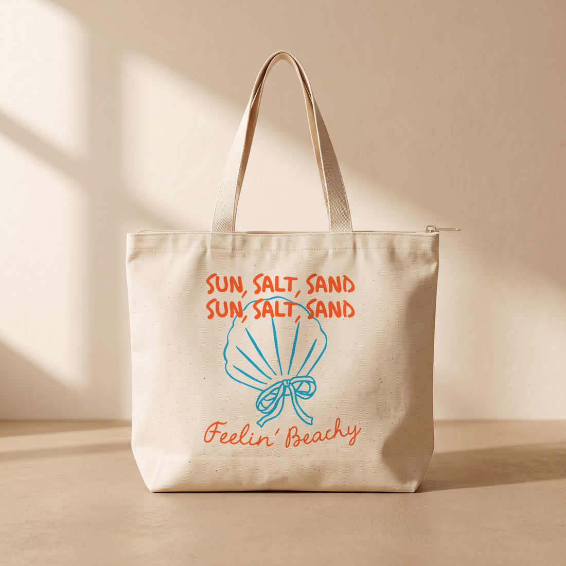 Sun Salt Sand - Fermuarlı Tote Bag
