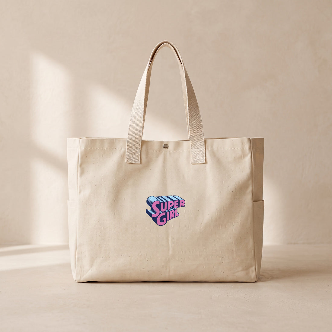 Super Girl - Çıtçıtlı Tote Bag