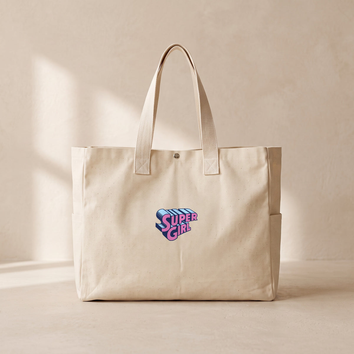 Super Girl - Çıtçıtlı Tote Bag