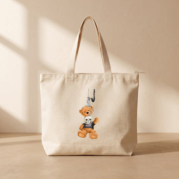 Sürpriz Ayı - Fermuarlı Tote Bag