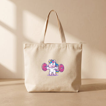 Sweety Unicorn Gym - Fermuarlı Tote Bag