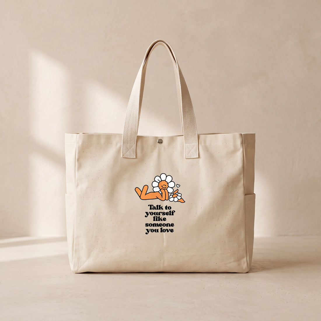 Talk To Yourself - Çıtçıtlı Tote Bag