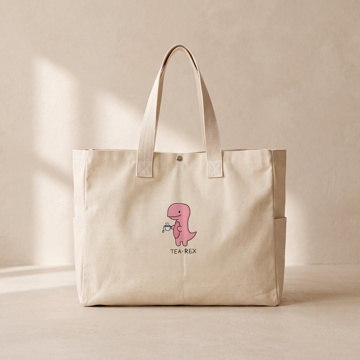 Tea-Rex - Çıtçıtlı Tote Bag