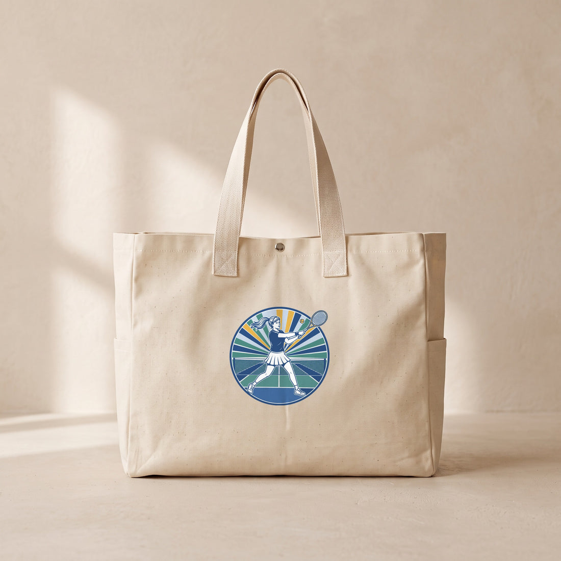 Tennis Girl - Çıtçıtlı Tote Bag