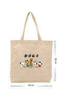 The Dogs - Kanvas Çanta - Krem