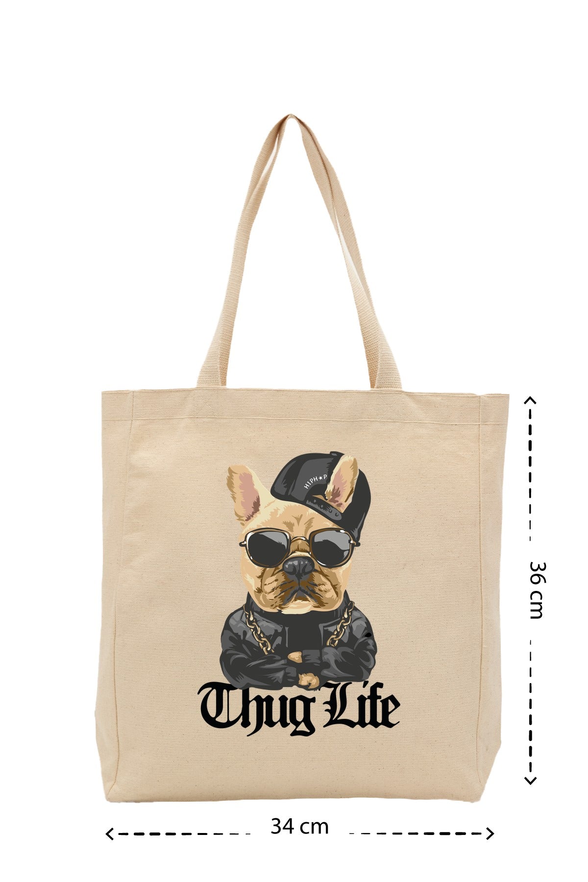 Thug Life French - Kanvas Çanta - Krem