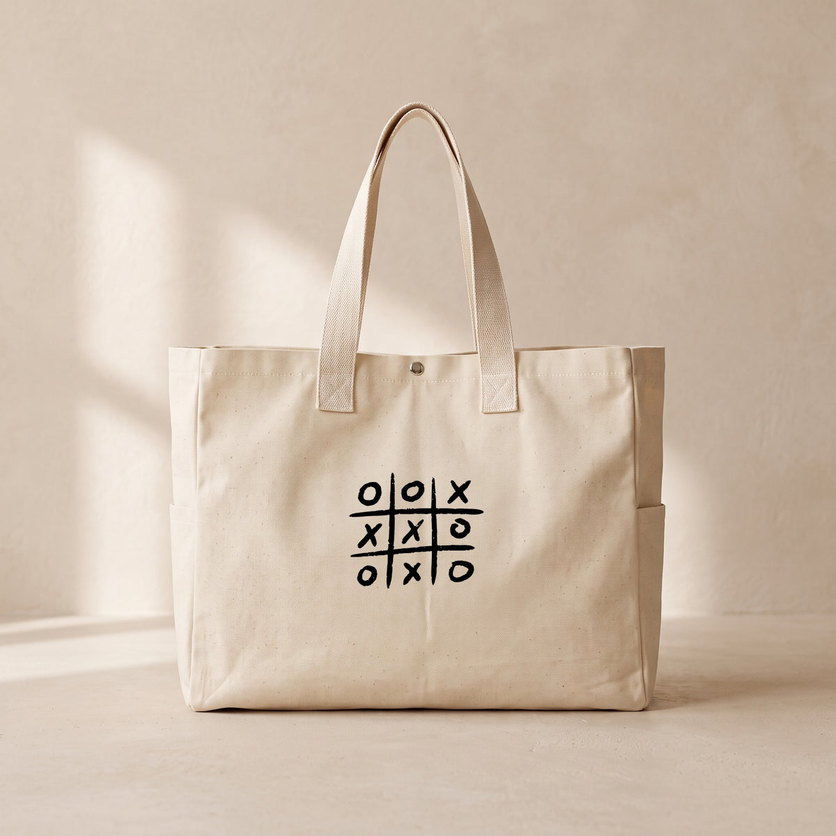 Tic tac toe - Çıtçıtlı Tote Bag