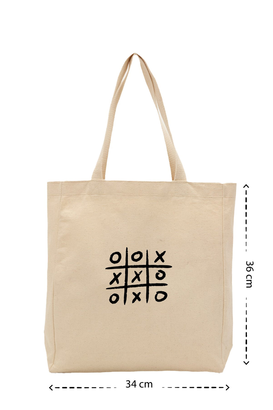 Tic tac toe - Kanvas Çanta - Krem