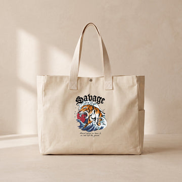 Tiger - Çıtçıtlı Tote Bag