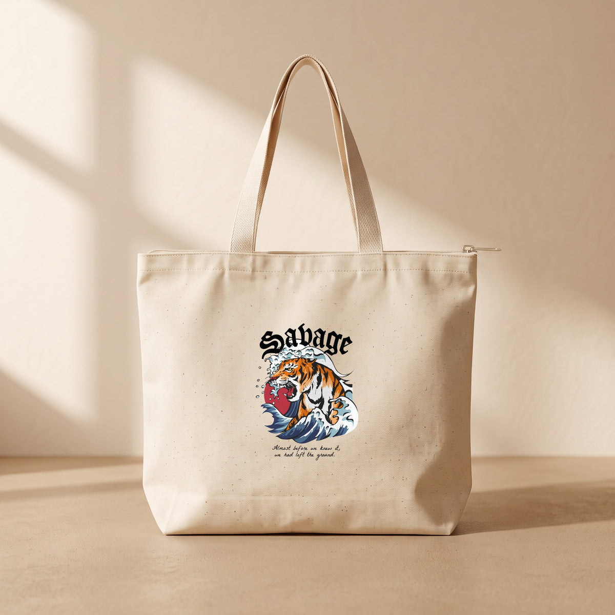 Tiger - Fermuarlı Tote Bag