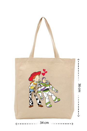 Toy Story love - Kanvas Çanta - Krem