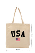 U.S.A - Kanvas Çanta - Krem