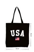 U.S.A - Kanvas Çanta - Siyah