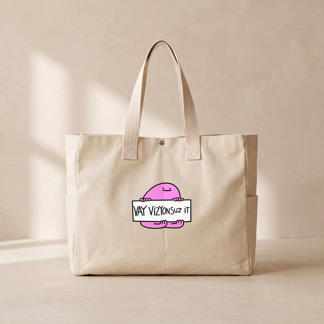 Vizyonsuz - Çıtçıtlı Tote Bag