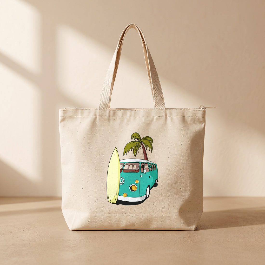 VW Camper Van - Fermuarlı Tote Bag
